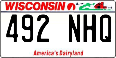 WI license plate 492NHQ