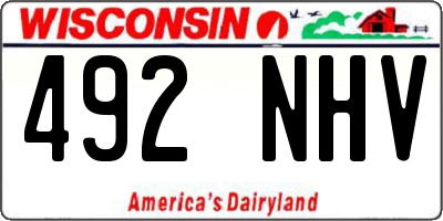 WI license plate 492NHV