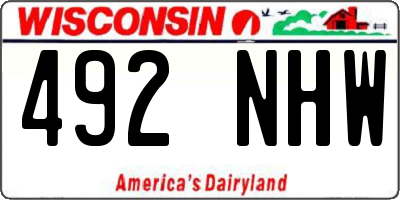 WI license plate 492NHW