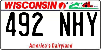 WI license plate 492NHY
