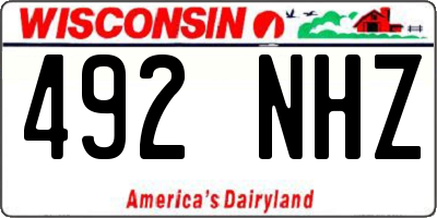 WI license plate 492NHZ