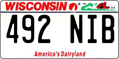WI license plate 492NIB