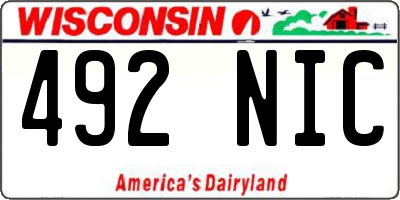 WI license plate 492NIC