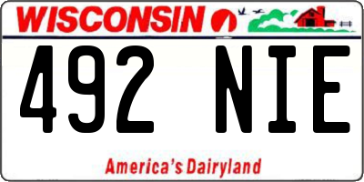 WI license plate 492NIE