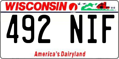WI license plate 492NIF