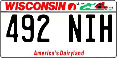 WI license plate 492NIH
