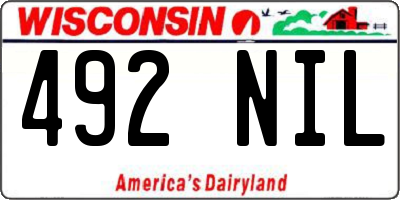 WI license plate 492NIL