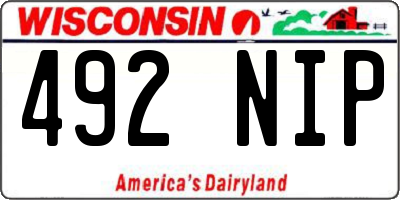 WI license plate 492NIP