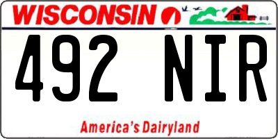 WI license plate 492NIR