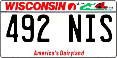 WI license plate 492NIS