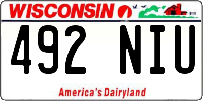 WI license plate 492NIU