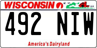WI license plate 492NIW