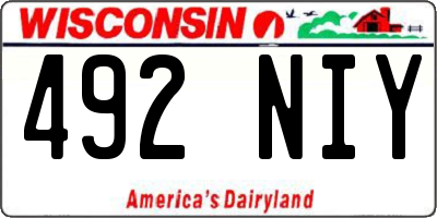 WI license plate 492NIY