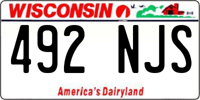WI license plate 492NJS