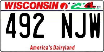 WI license plate 492NJW