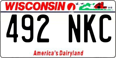 WI license plate 492NKC