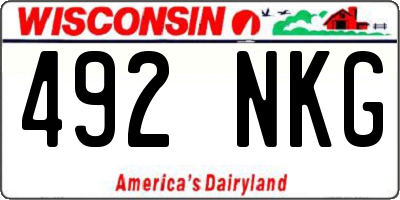 WI license plate 492NKG