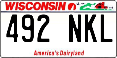 WI license plate 492NKL