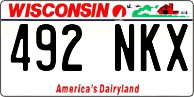 WI license plate 492NKX