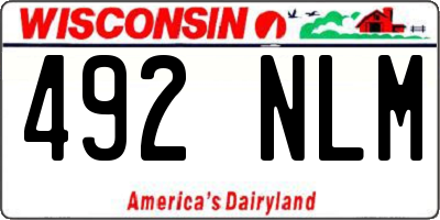 WI license plate 492NLM
