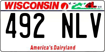 WI license plate 492NLV