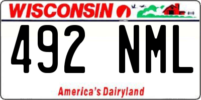 WI license plate 492NML