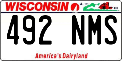 WI license plate 492NMS