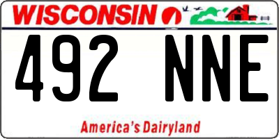WI license plate 492NNE