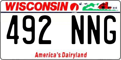 WI license plate 492NNG