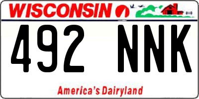 WI license plate 492NNK