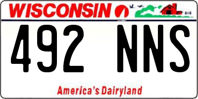 WI license plate 492NNS