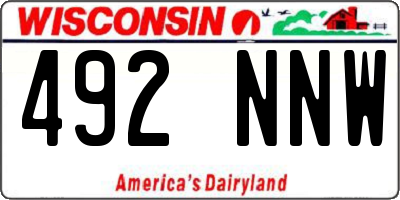 WI license plate 492NNW