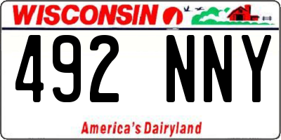 WI license plate 492NNY