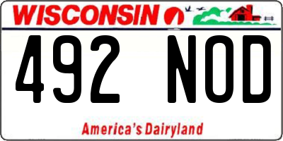 WI license plate 492NOD