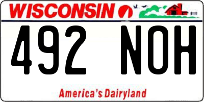 WI license plate 492NOH