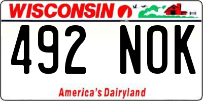 WI license plate 492NOK