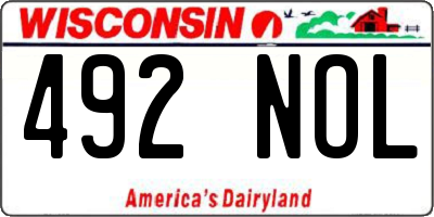 WI license plate 492NOL