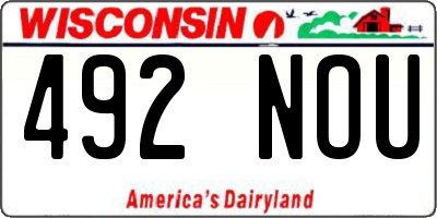 WI license plate 492NOU