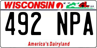 WI license plate 492NPA