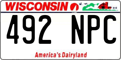 WI license plate 492NPC