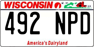 WI license plate 492NPD
