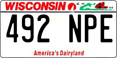 WI license plate 492NPE