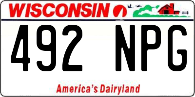 WI license plate 492NPG