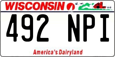 WI license plate 492NPI