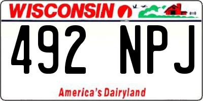 WI license plate 492NPJ