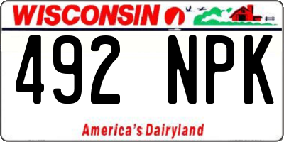WI license plate 492NPK