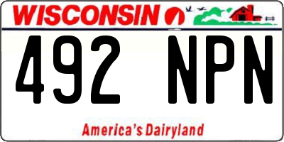 WI license plate 492NPN