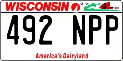 WI license plate 492NPP