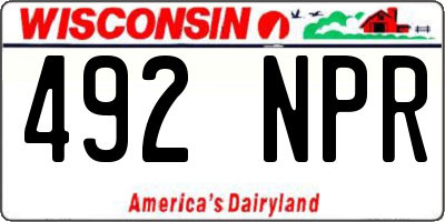 WI license plate 492NPR
