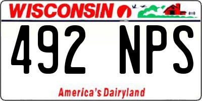 WI license plate 492NPS